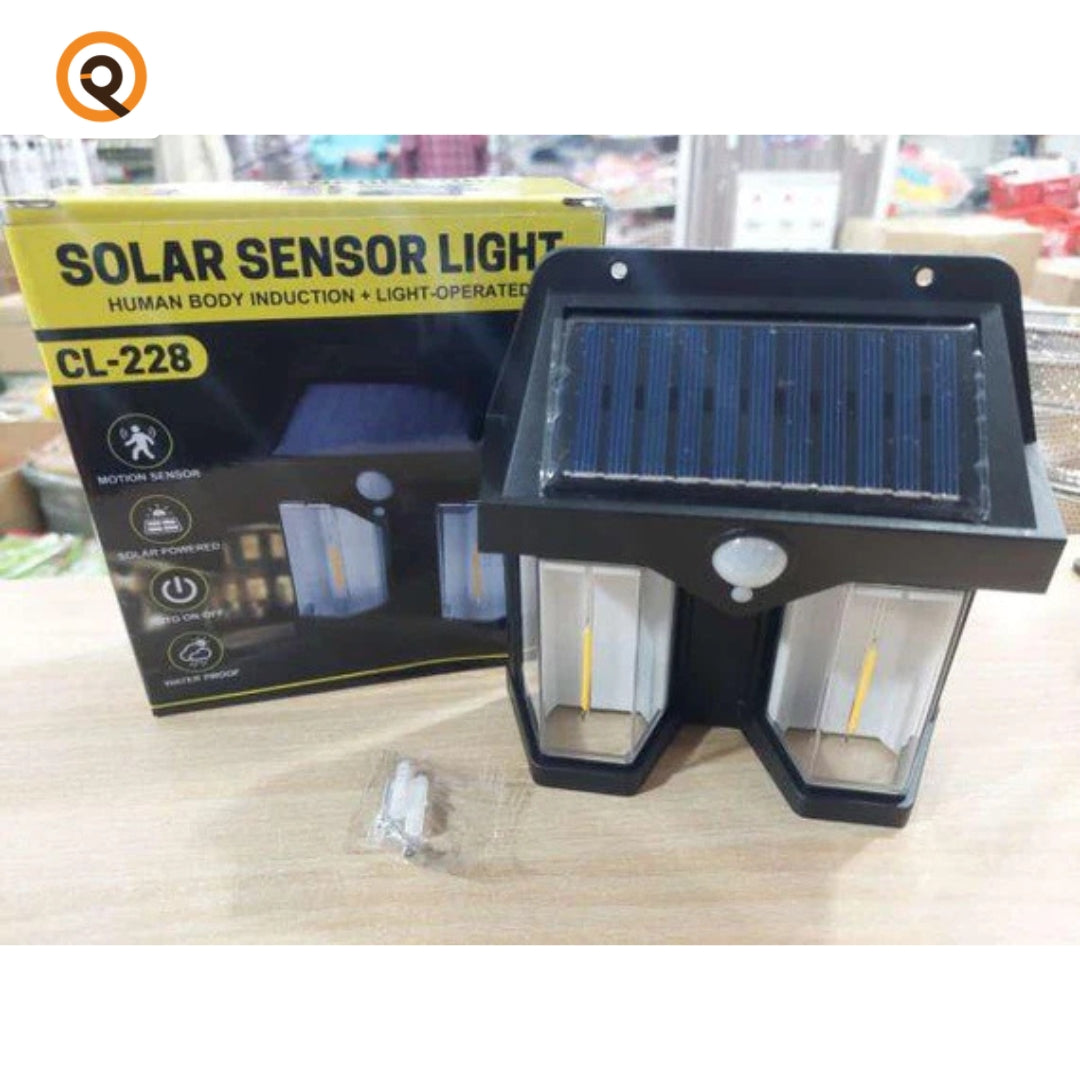 Solar Outdoor Wall Lanterns with 2 Lamps