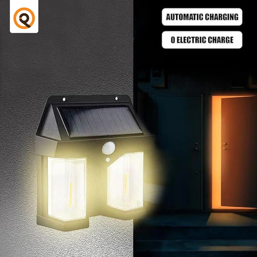 Solar Outdoor Wall Lanterns with 2 Lamps