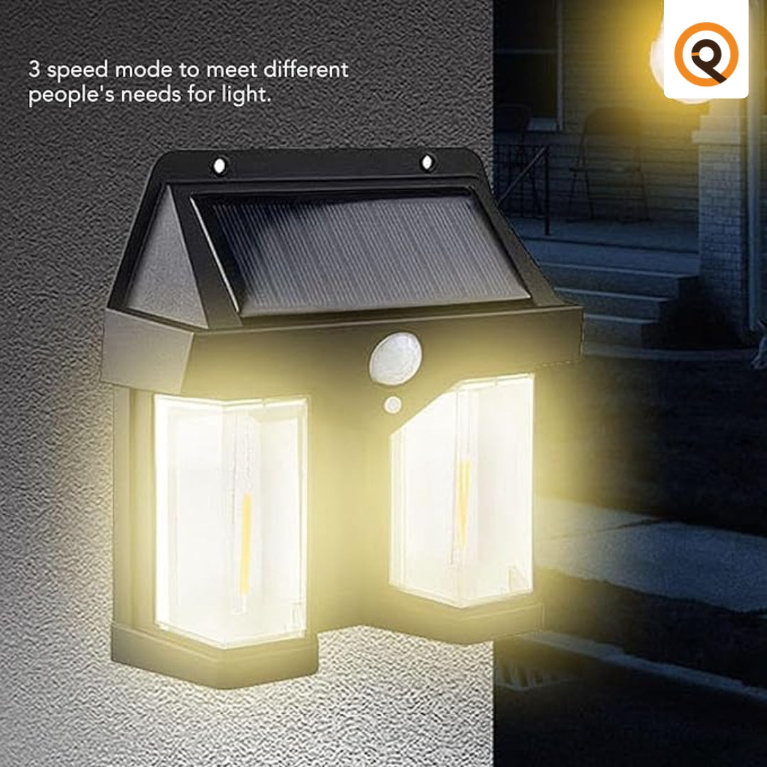 Solar Outdoor Wall Lanterns with 2 Lamps