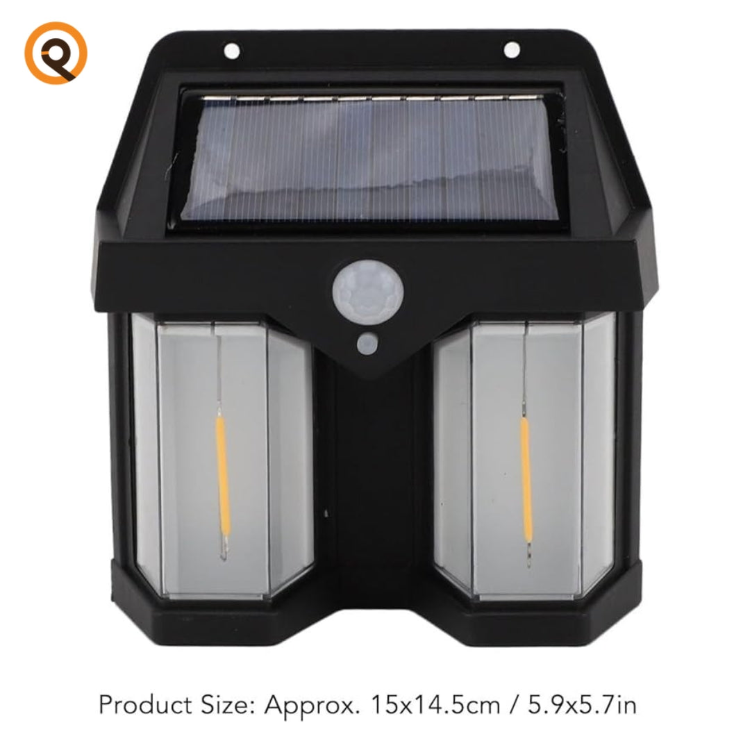 Solar Outdoor Wall Lanterns with 2 Lamps