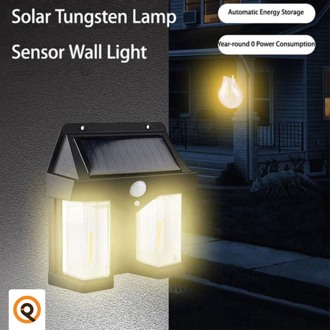 Solar Outdoor Wall Lanterns with 2 Lamps