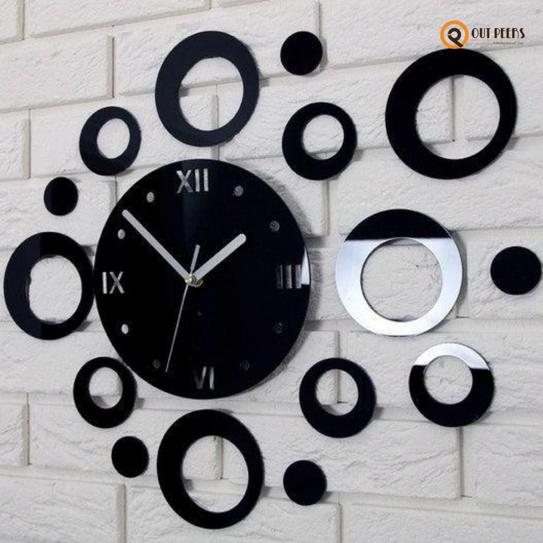 Round Mirror Wall Clock