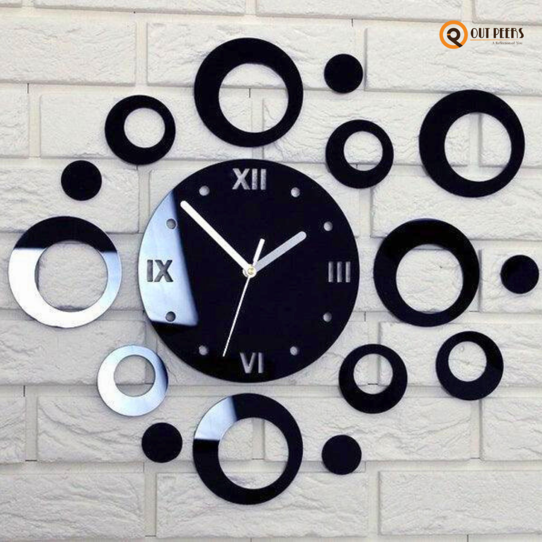 Round Mirror Wall Clock