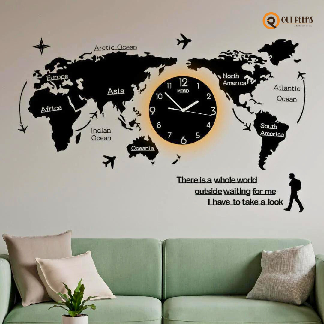 Acrylic World Map Clock