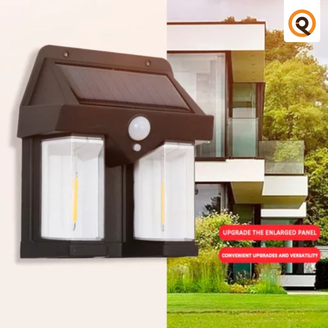 Solar Outdoor Wall Lanterns with 2 Lamps