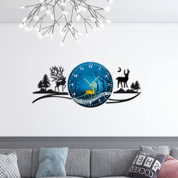 Grazing Deer Clock